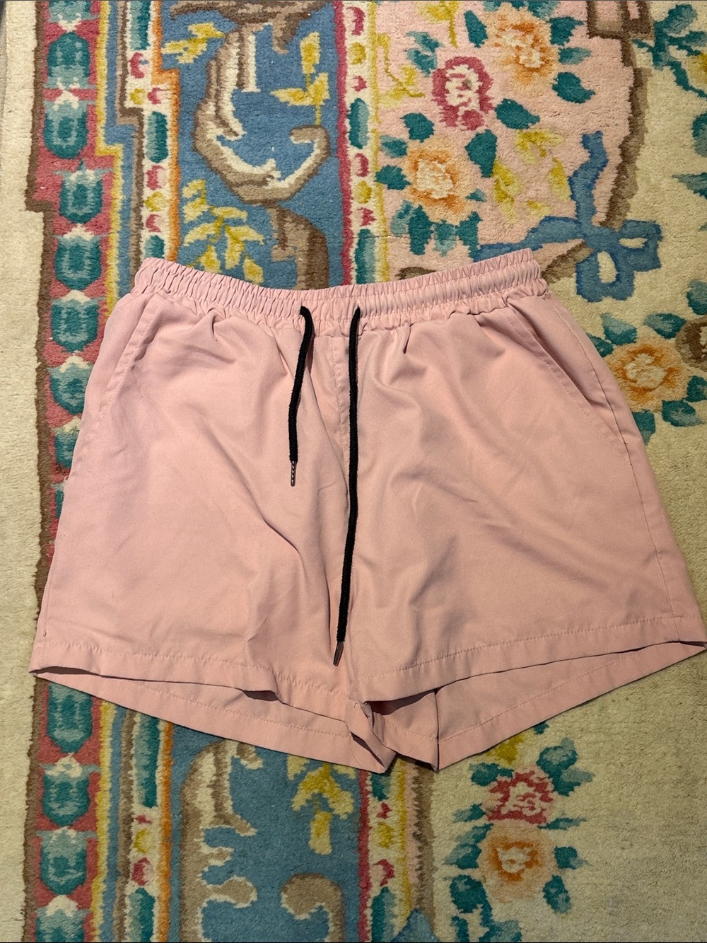 MANFINITY Men's Light Pink Drawstring Casual Shorts